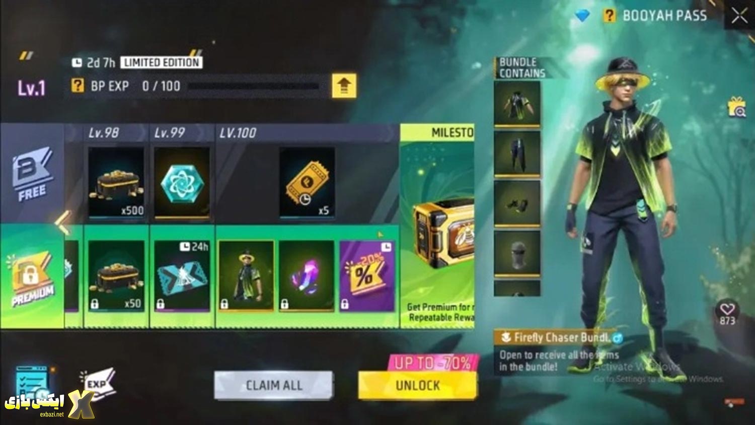 افشای Booyah Pass فروردین Free Fire – همه چی که باید بدونی! 8 Firefly Chaser Bundle