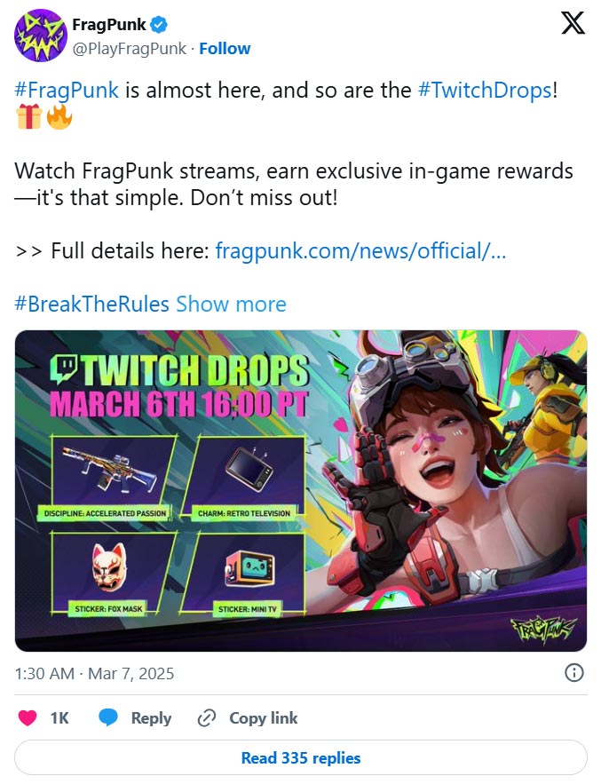 چطور جوایز FragPunk Twitch Drops را دریافت کنیم؟